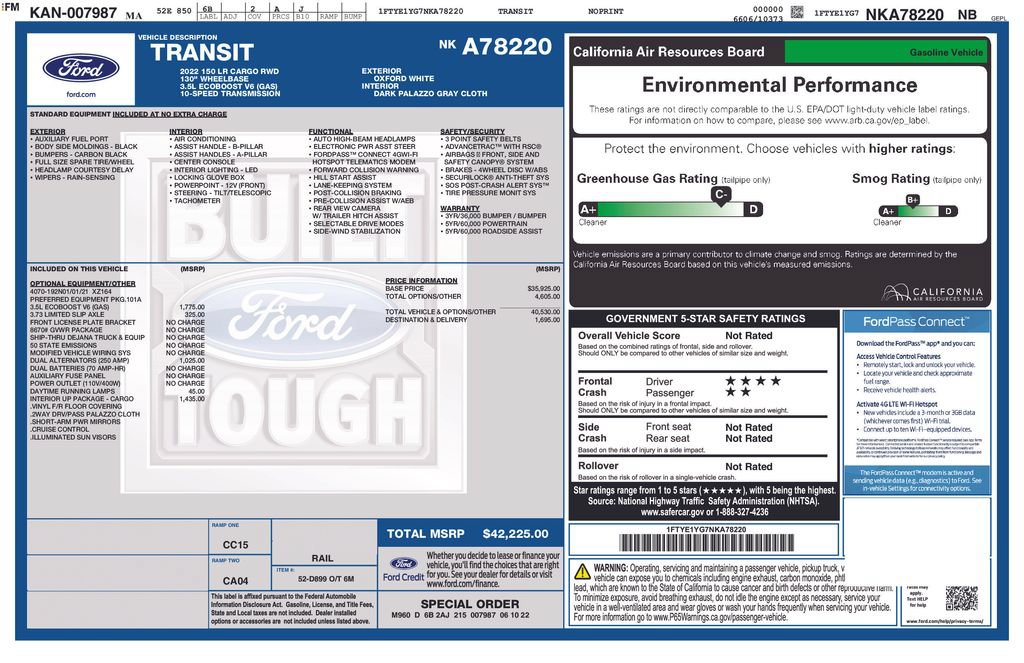 Used 2022 Ford Transit 150 Low Roof w/ Interior Upgrade Package RWD image 17