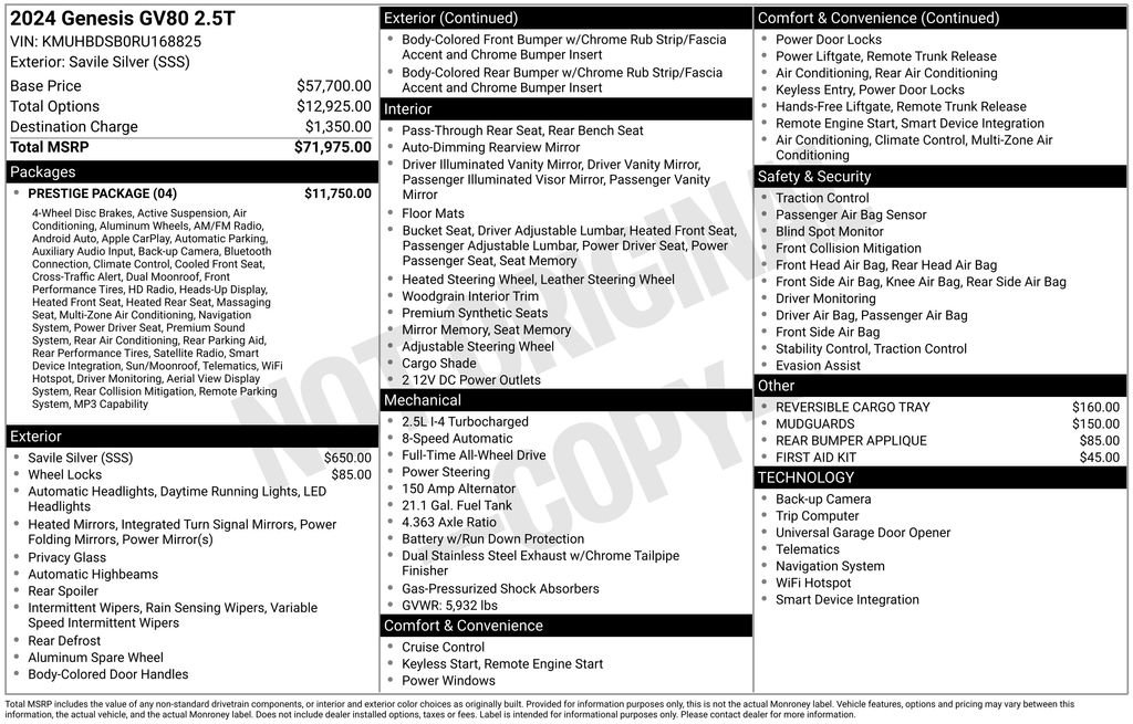 Used 2024 Genesis GV80 2.5T w/ Prestige Package image 4