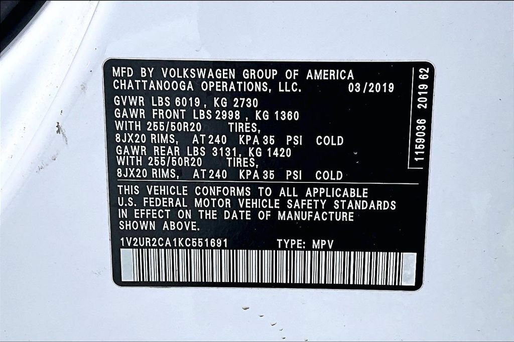 Used 2019 Volkswagen Atlas SE w/ Towing Package AWD/4WD image 36