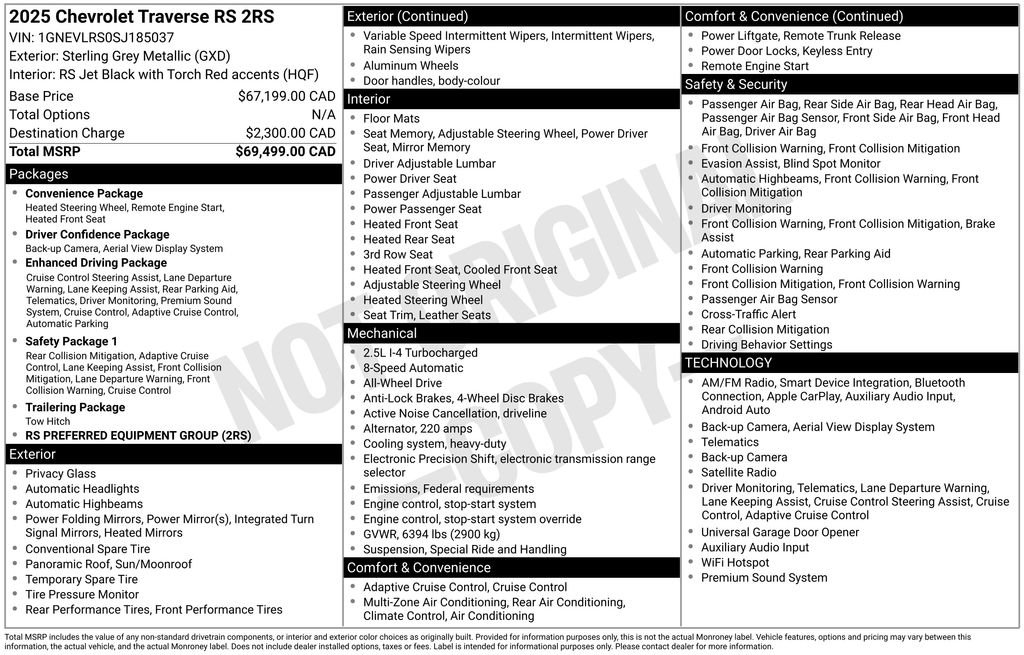 Used 2025 Chevrolet Traverse RS AWD/4WD image 34