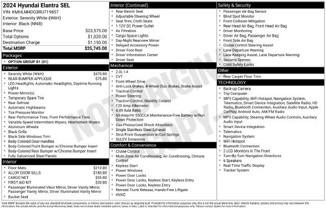 Certified 2024 Hyundai Elantra SEL FWD image 31