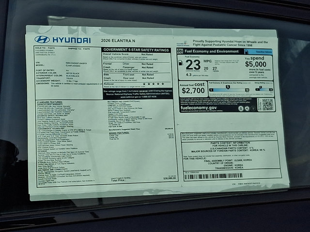 New 2026 Hyundai Elantra N FWD image 22