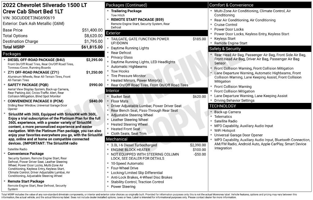 Certified 2022 Chevrolet Silverado 1500 LT w/ Diesel Off-Road Package AWD/4WD image 40