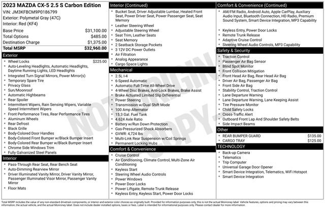 Used 2023 MAZDA CX-5 Carbon Edition AWD/4WD image 6