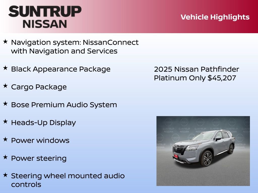 New 2025 Nissan Pathfinder Platinum w/ Black Appearance Package image 8