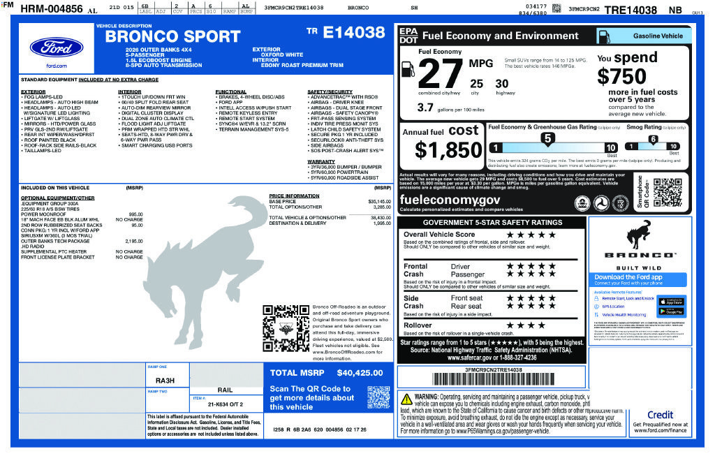 New 2026 Ford Bronco Sport Outer Banks w/ Outer Banks Tech Package+ AWD/4WD image 29