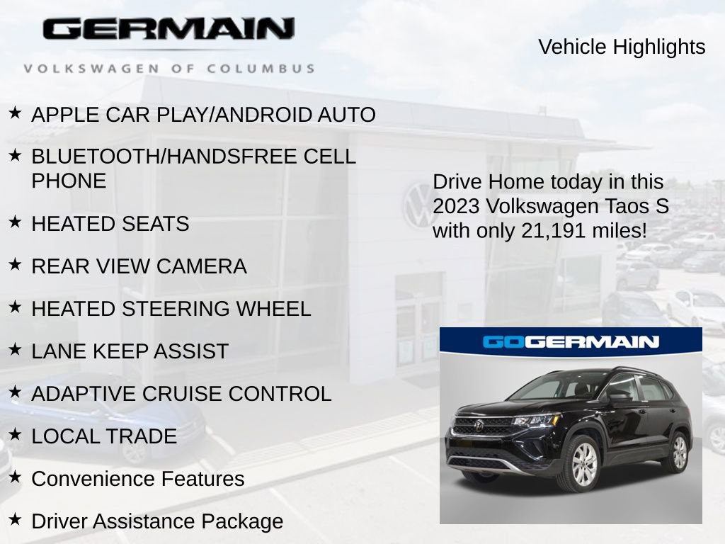 Used 2023 Volkswagen Taos S w/ Driver Assistance Package AWD/4WD image 6