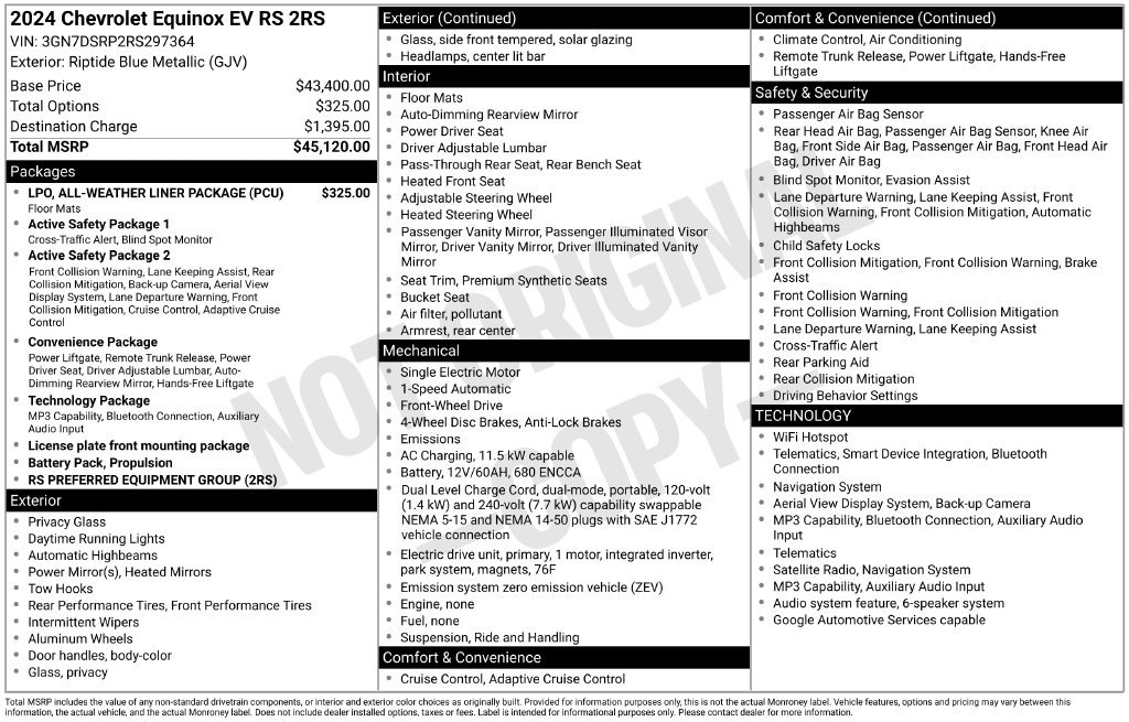 Used 2024 Chevrolet Equinox EV RS FWD image 6