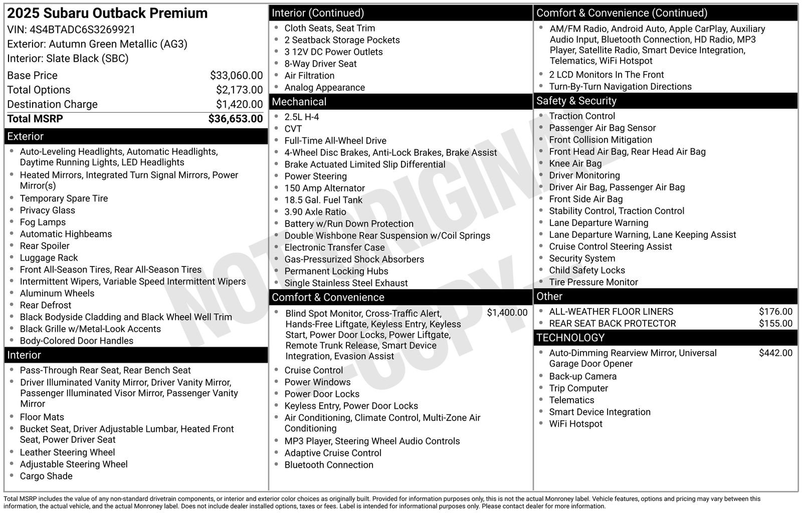 Certified 2025 Subaru Outback Premium image 32
