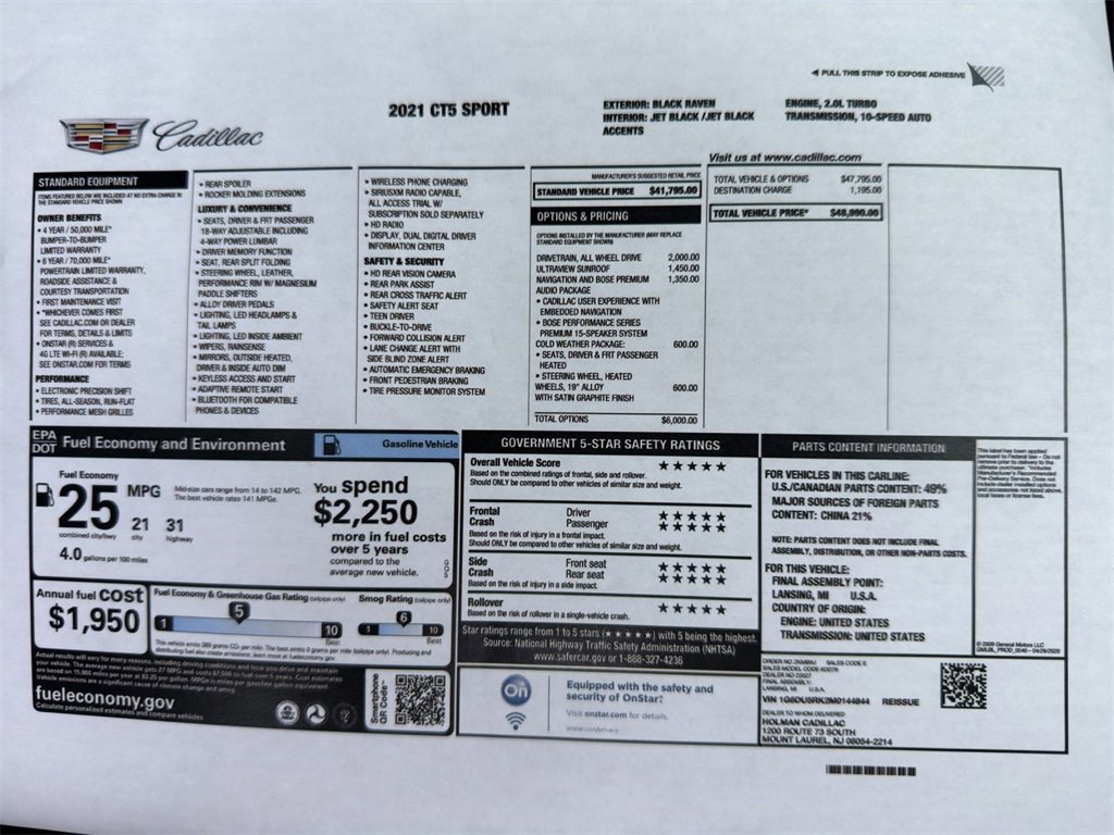 Used 2021 Cadillac CT5 Sport image 2