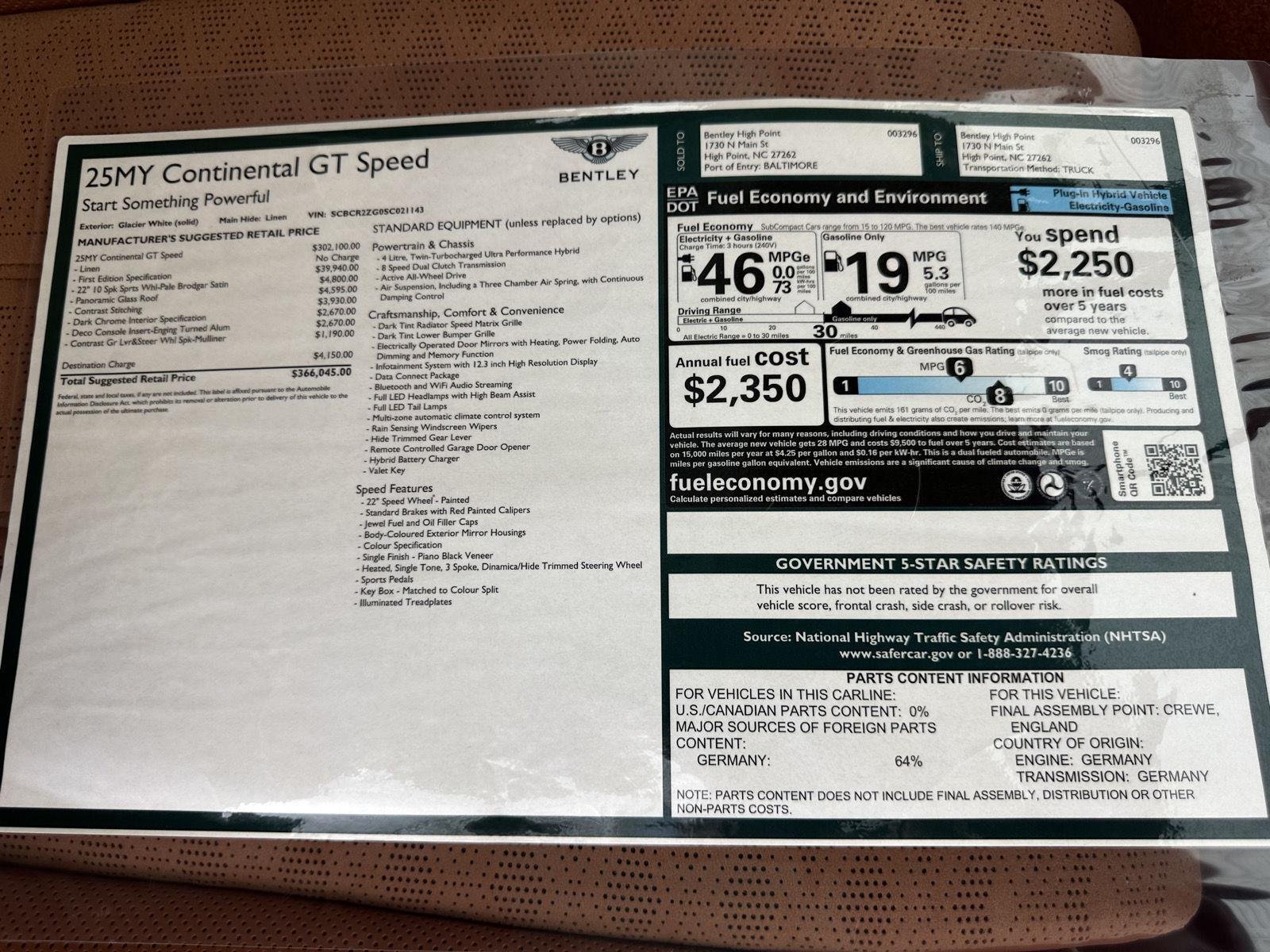 New 2025 Bentley Continental GT Speed AWD/4WD image 52