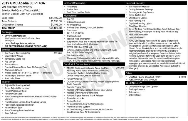 Used 2019 GMC Acadia SLT image 37