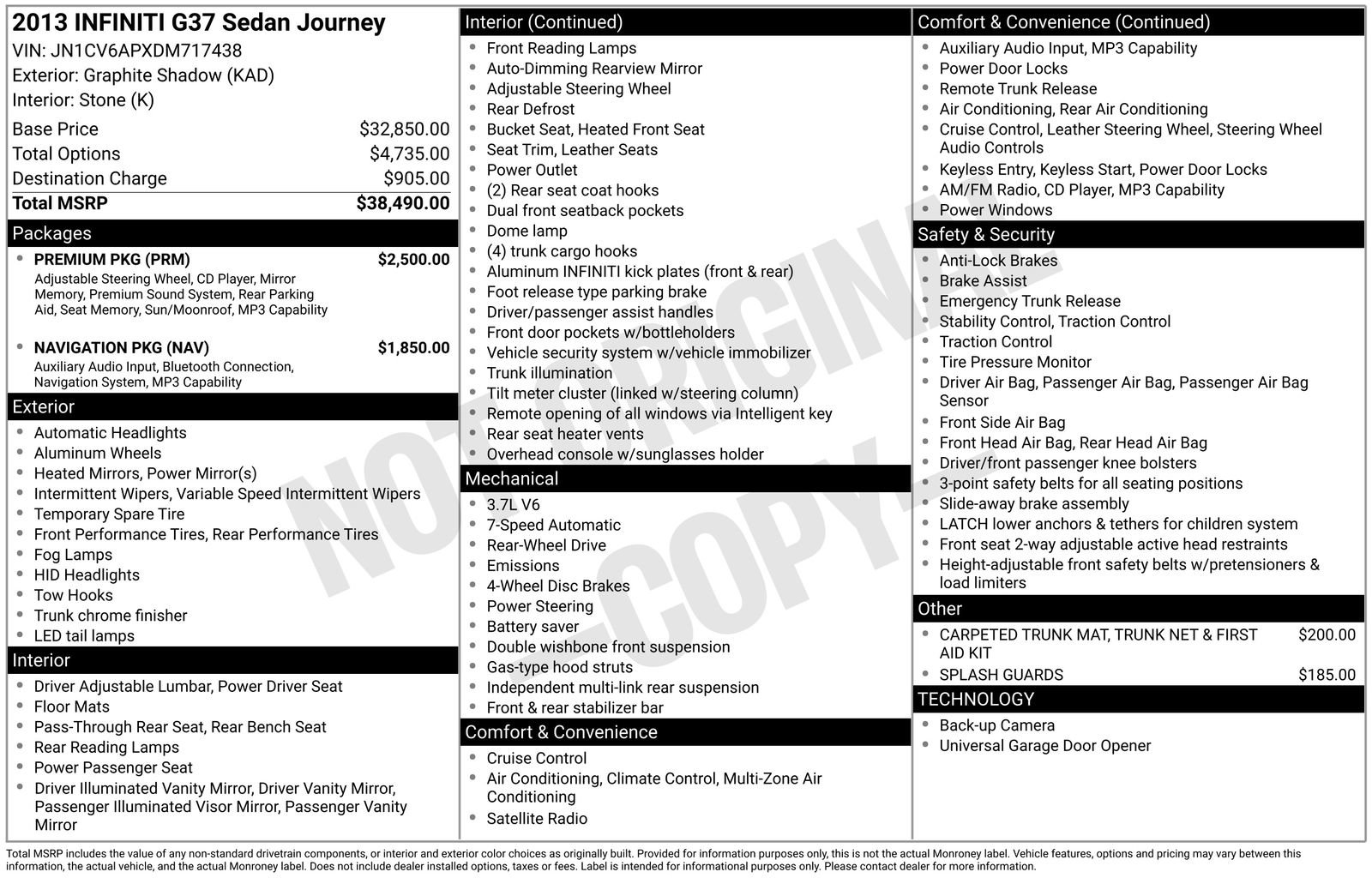 Used 2013 INFINITI G37 Journey w/ Premium Pkg image 1