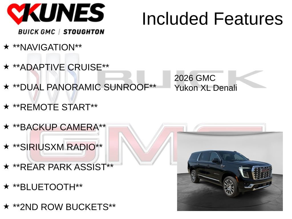 New 2026 GMC Yukon XL Denali w/ Sun & Power Step Package AWD/4WD image 2