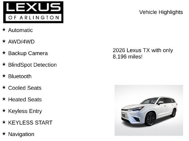 Certified 2026 Lexus TX 350 AWD w/ Technology Package image 8