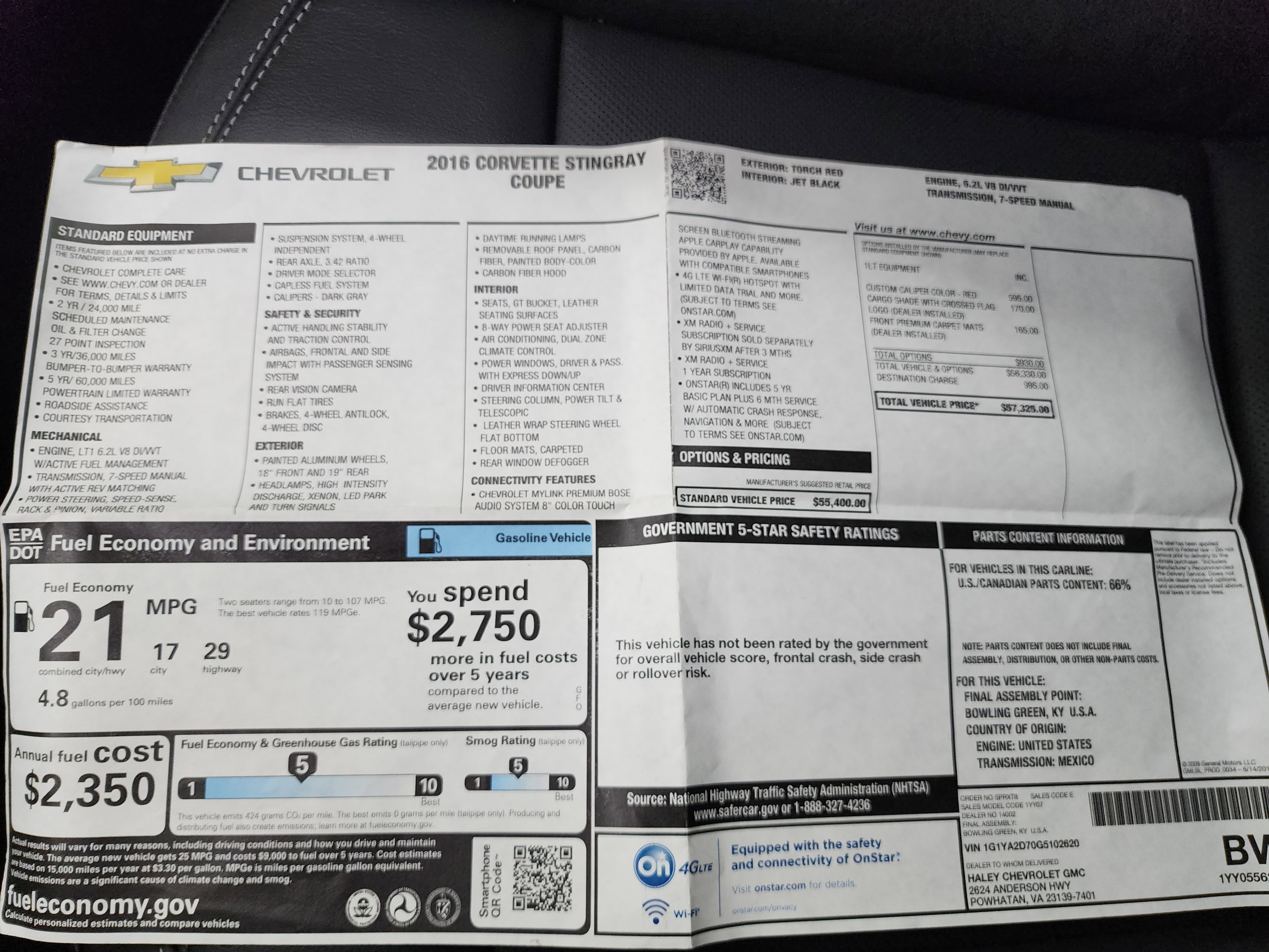 Used 2016 Chevrolet Corvette Stingray Coupe image 40