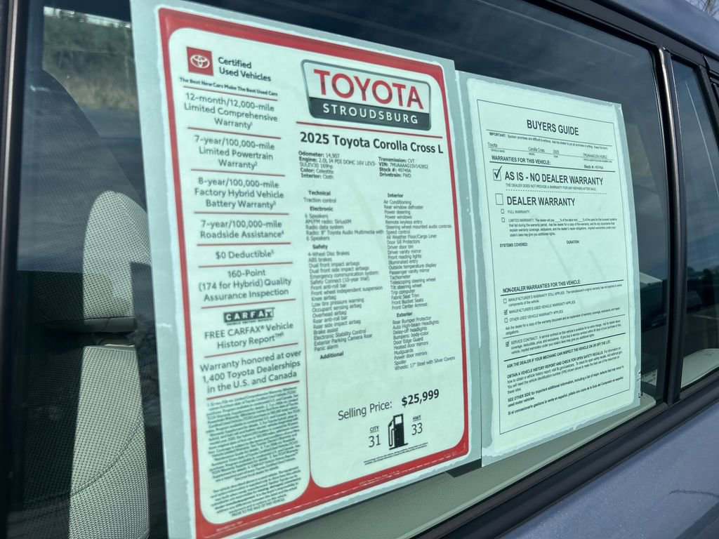 Certified 2025 Toyota Corolla Cross L FWD image 30