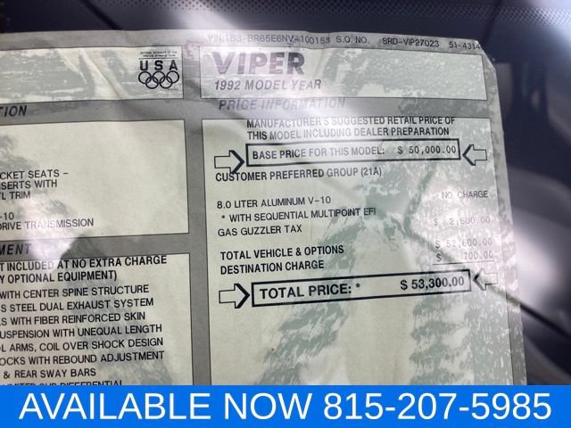 Used 1992 Dodge Viper RT/10 RWD image 23