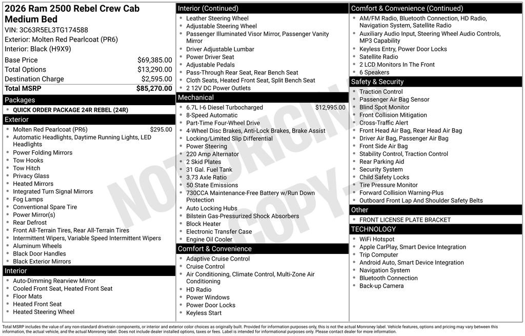 Used 2026 RAM 2500 Rebel image 76