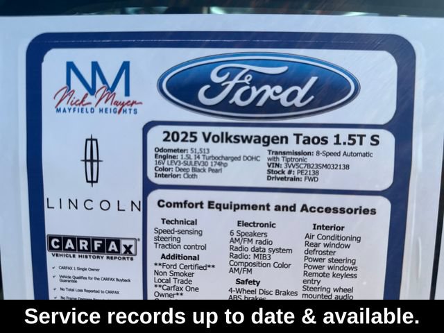 Used 2025 Volkswagen Taos S FWD image 26