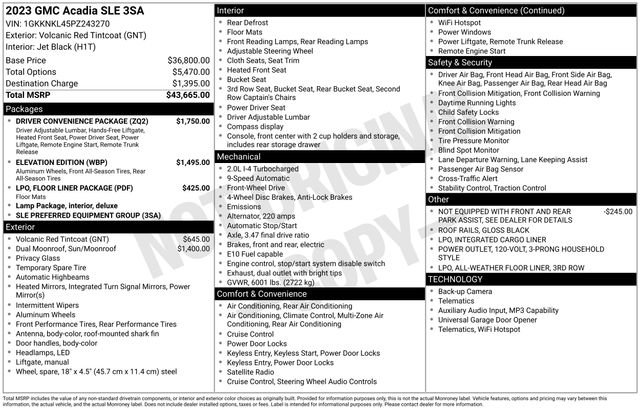 Certified 2023 GMC Acadia SLE w/ Driver Convenience Package image 44