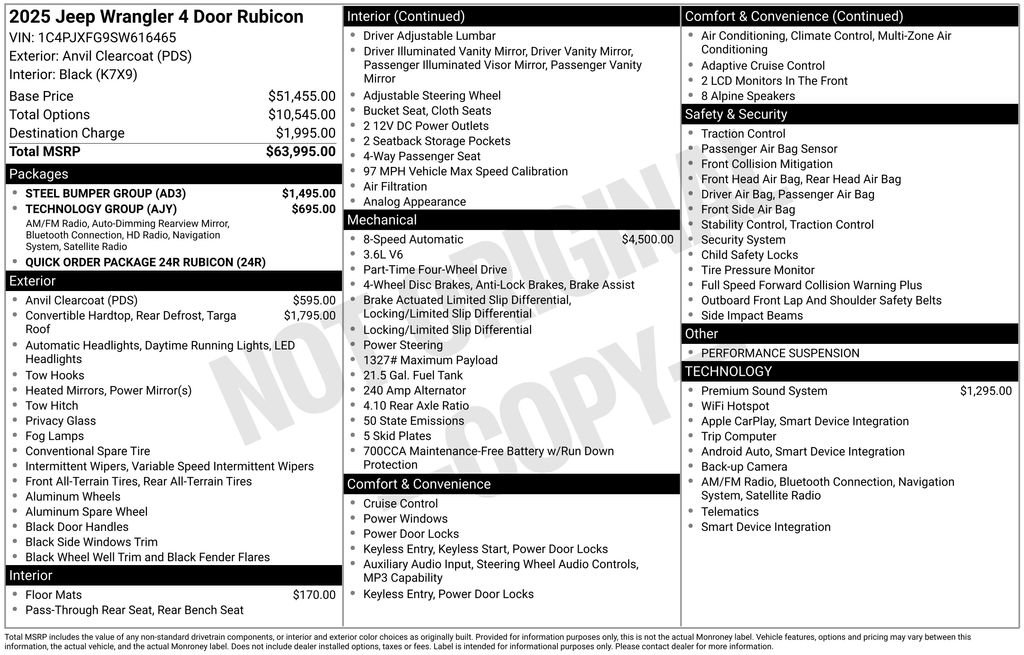 Used 2025 Jeep Wrangler Unlimited Rubicon w/ Steel Bumper Group image 9