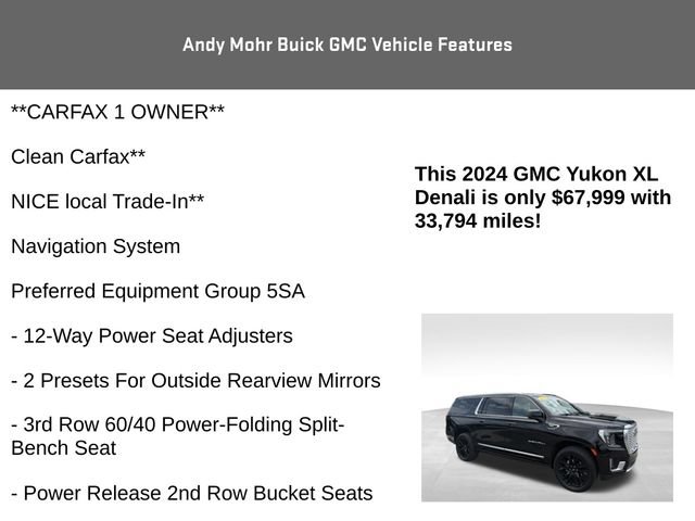 Used 2024 GMC Yukon XL Denali w/ Advanced Technology Package AWD/4WD image 4
