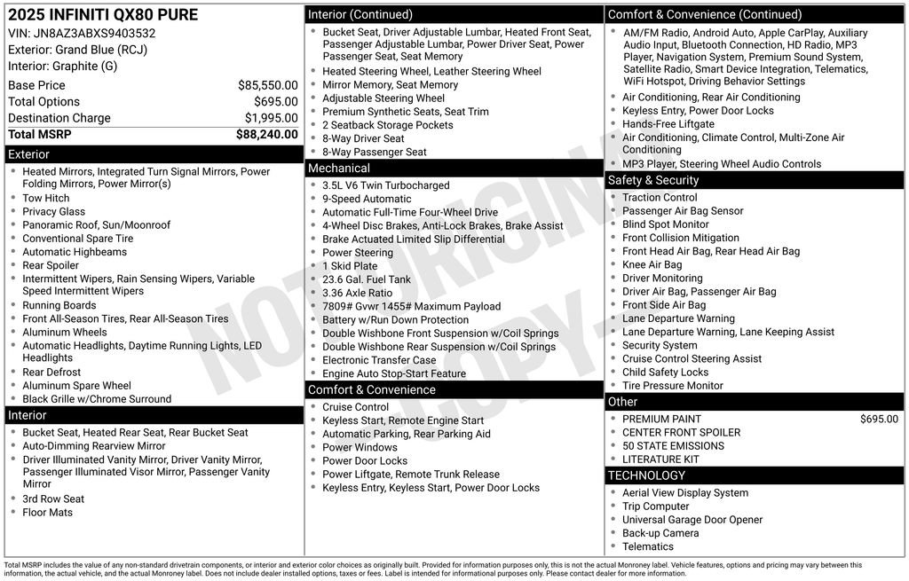 Used 2025 INFINITI QX80 Pure image 69