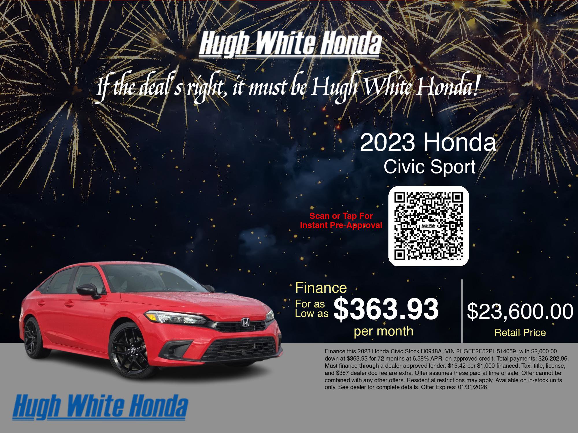 Used 2023 Honda Civic Sport image 3