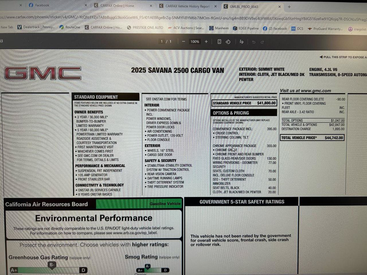 Used 2025 GMC Savana 2500 w/ Driver Convenience Package RWD image 16