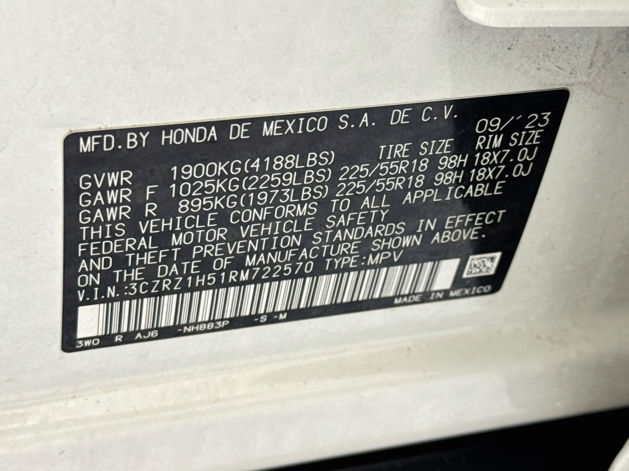 Certified 2024 Honda HR-V Sport image 30