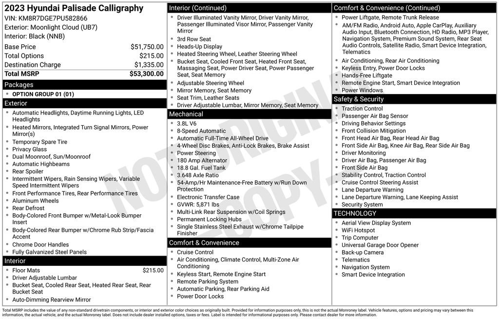 Used 2023 Hyundai Palisade Calligraphy image 3
