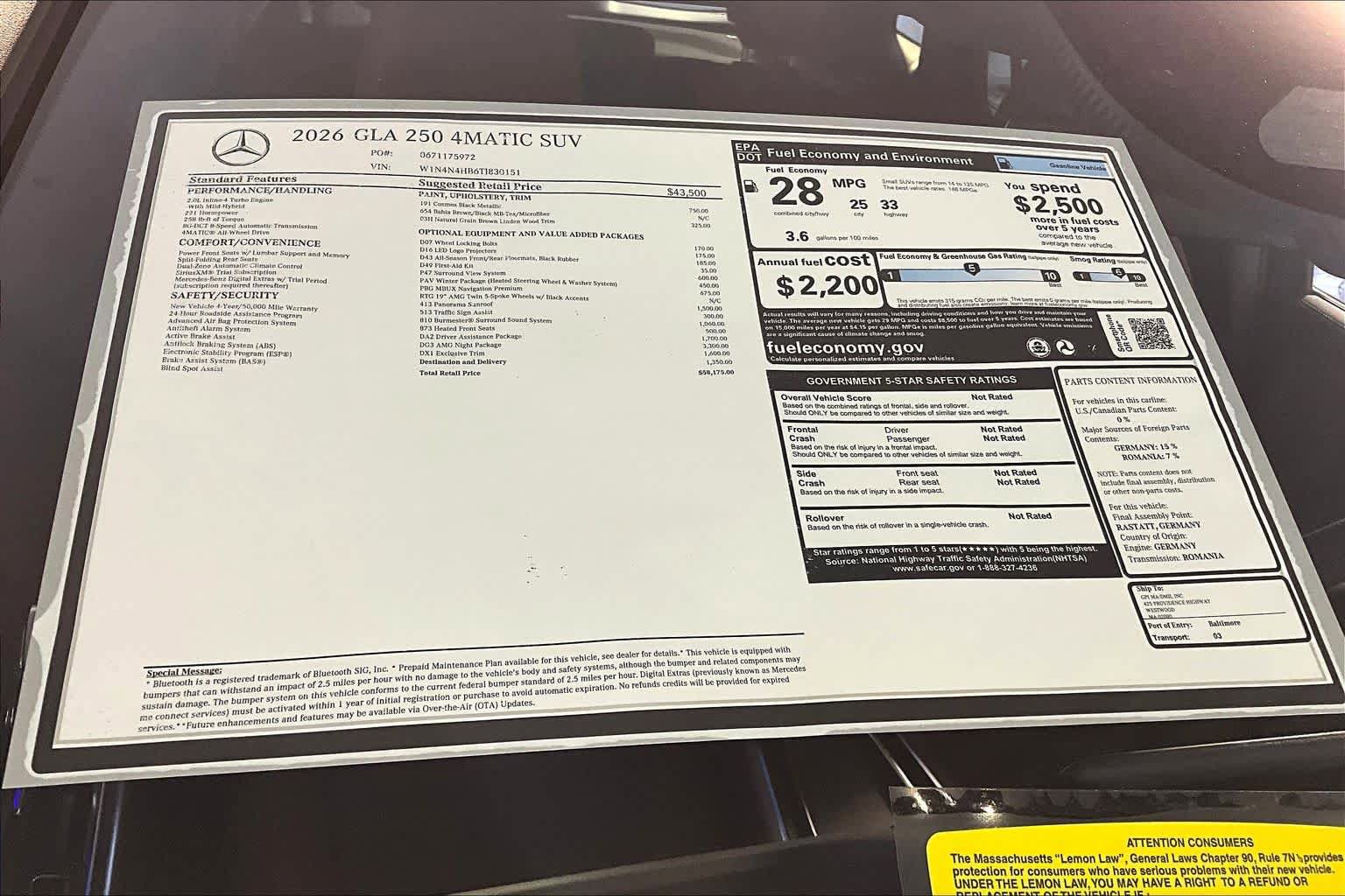New 2026 Mercedes-Benz GLA 250 4MATIC image 18
