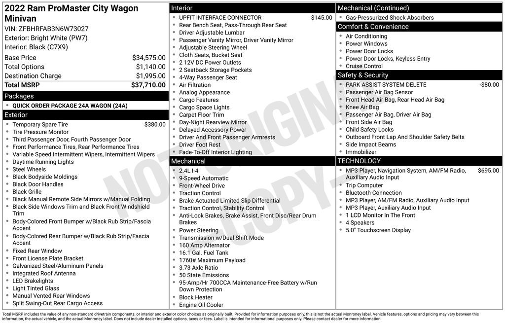 Used 2022 RAM ProMaster City Wagon FWD image 23