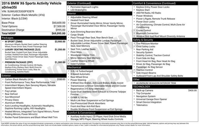 Used 2016 BMW X6 sDrive35i image 6
