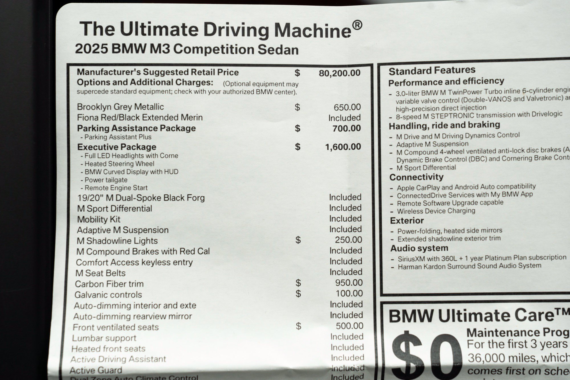 Used 2025 BMW M3 Competition w/ Executive Package RWD image 74