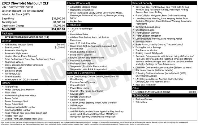 Used 2023 Chevrolet Malibu LT image 37