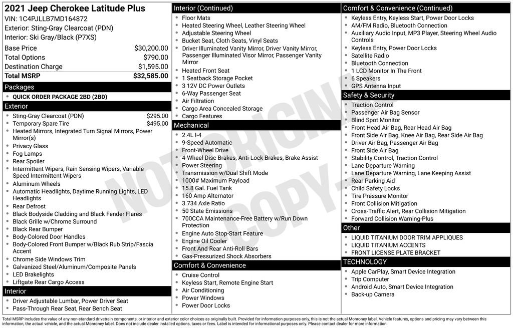 Used 2021 Jeep Cherokee Latitude Plus image 13