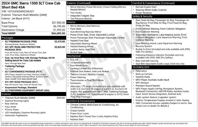 Used 2024 GMC Sierra 1500 SLT w/ SLT Premium Package AWD/4WD image 9