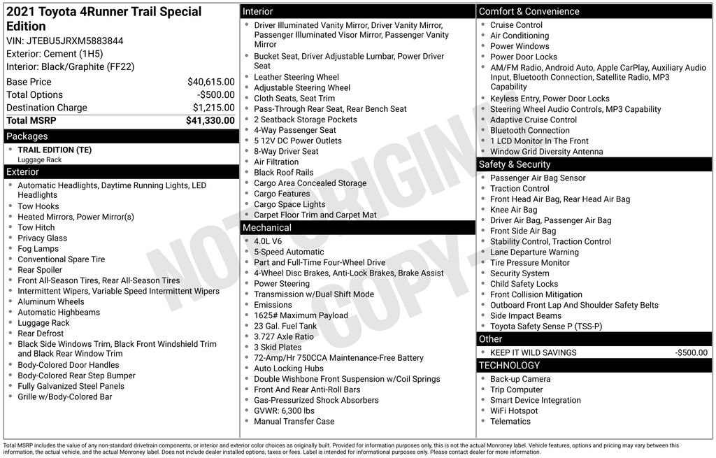 Used 2021 Toyota 4Runner Trail Special Edition image 15