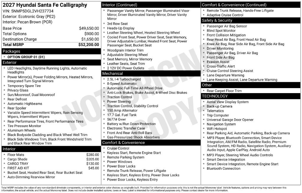 New 2027 Hyundai Santa Fe Calligraphy AWD/4WD image 19