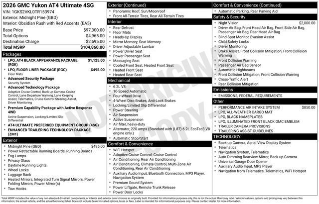 New 2026 GMC Yukon AT4 Ultimate image 11