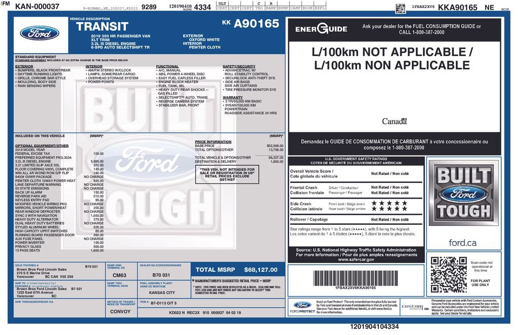Used 2019 Ford Transit 350 XLT image 38