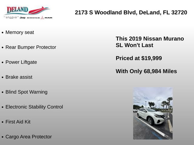 Used 2019 Nissan Murano SL w/ Cargo Package FWD image 12