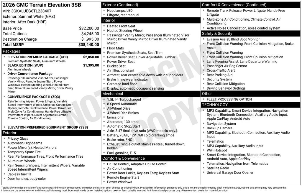Used 2026 GMC Terrain Elevation w/ Elevation Premium Package AWD/4WD image 26