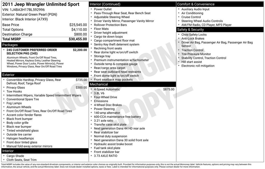 Used 2011 Jeep Wrangler Unlimited Sport image 6