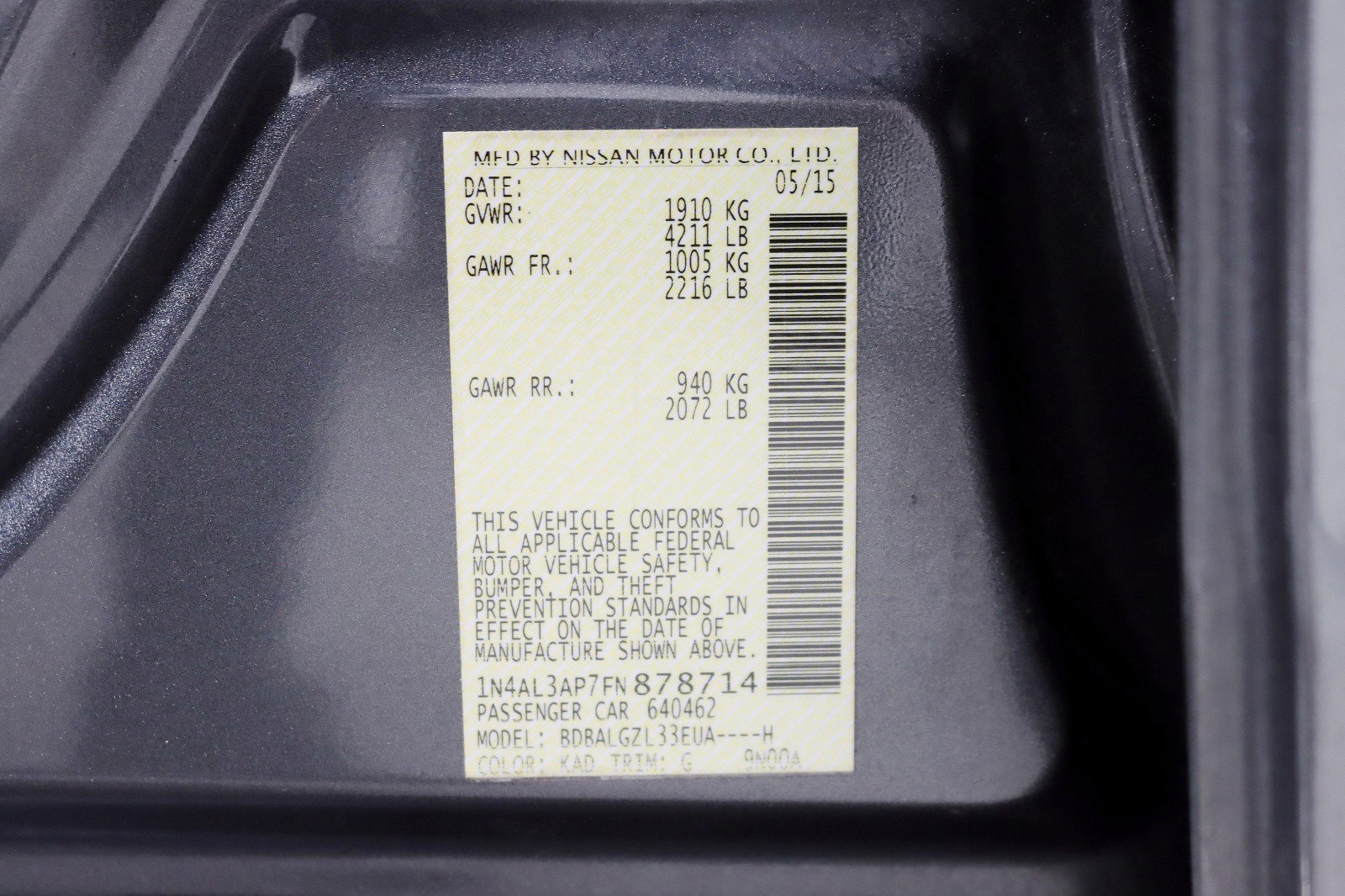 Used 2015 Nissan Altima 2.5 S w/ Power Driver Seat Package FWD image 32