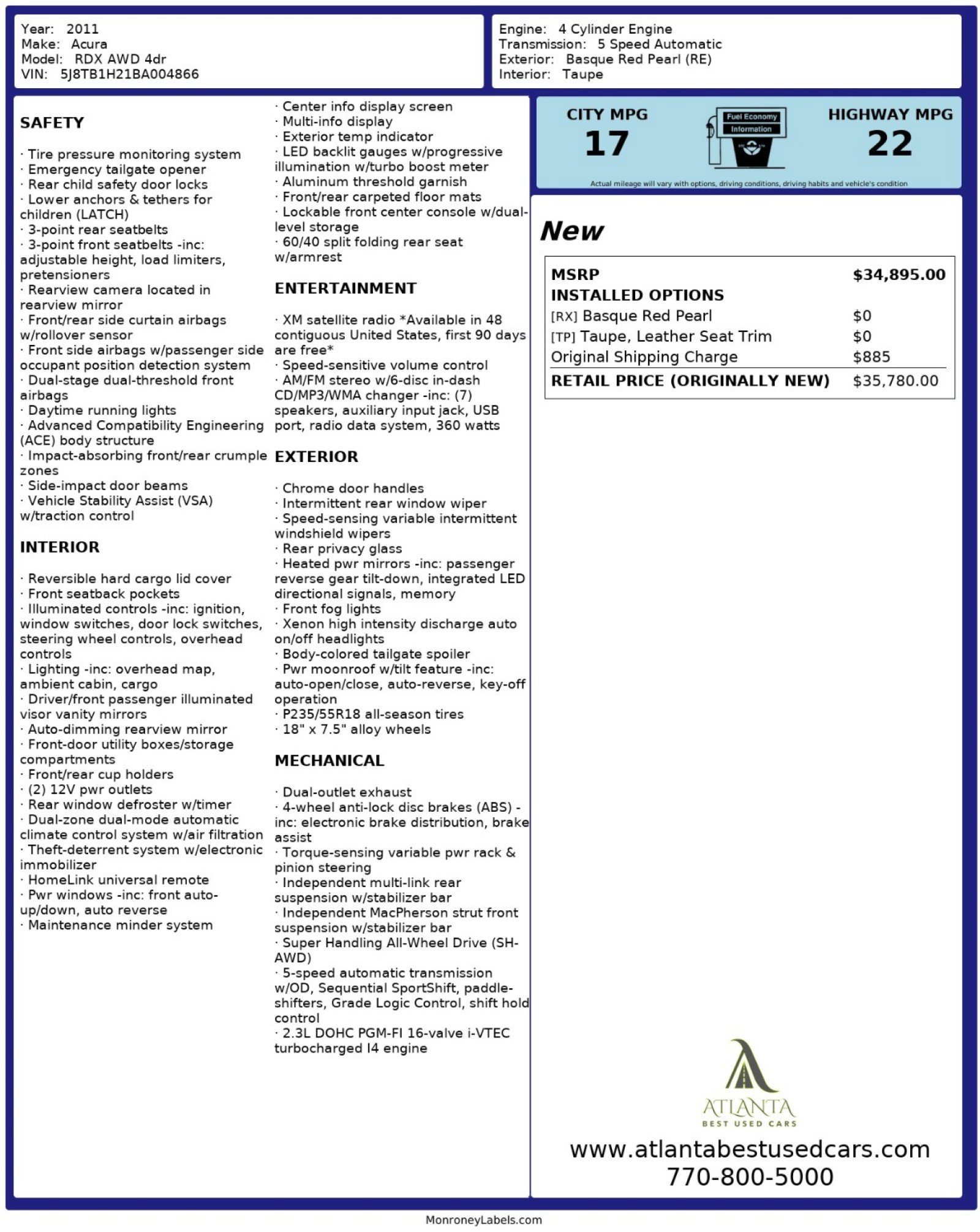 Used 2011 Acura RDX SH-AWD image 50