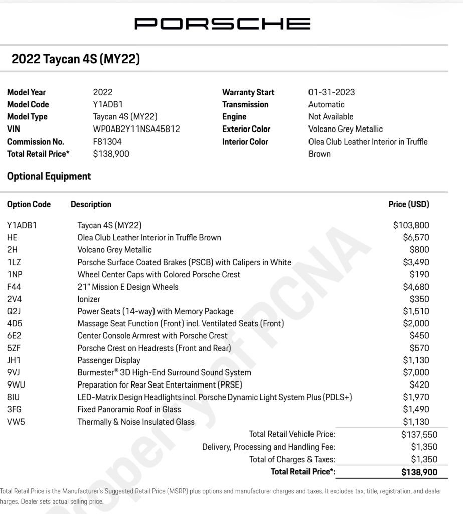 Used 2022 Porsche Taycan 4S image 2