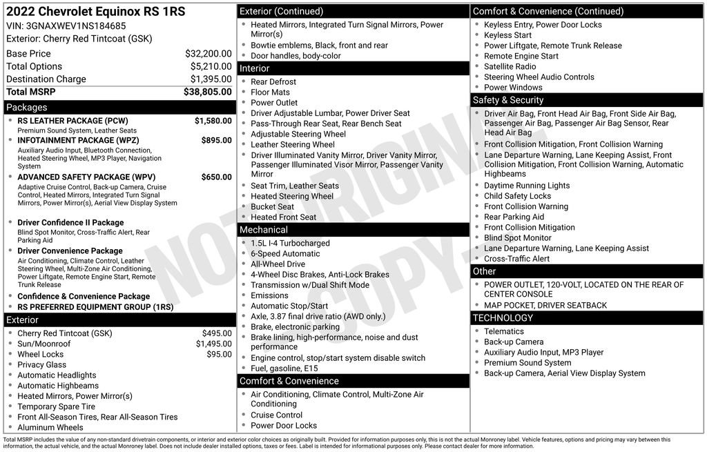 Used 2022 Chevrolet Equinox RS w/ RS Leather Package image 31